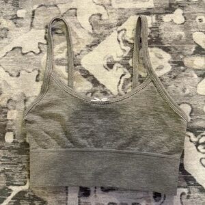 Cute Gray Bralette/Sports Bra With Small White Bow and Accent Lining - Size XS